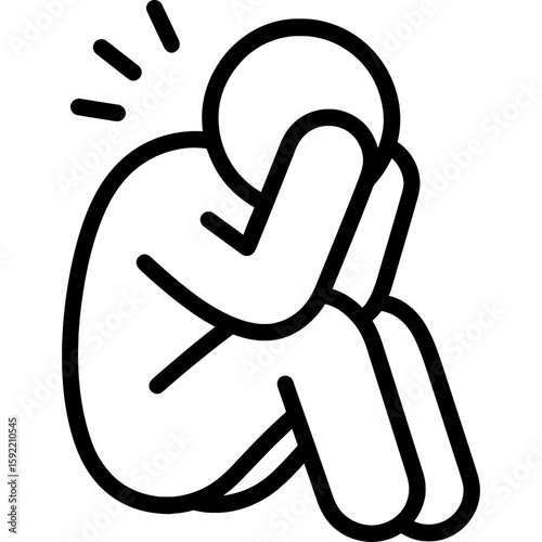 Shame inward collapse outline icon vector