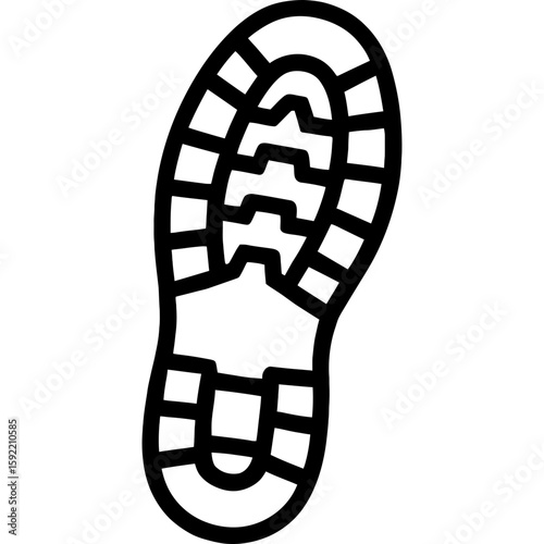 Shoe print sole pattern outline icon vector