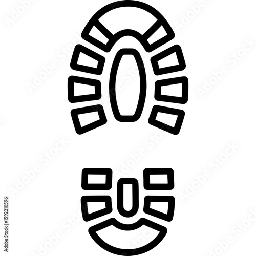 Shoe print sole pattern outline icon vector