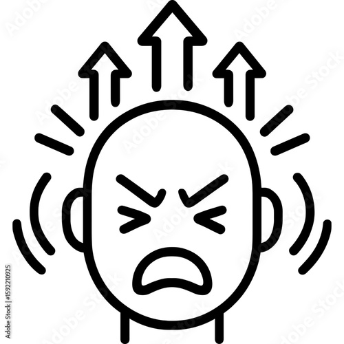 Stress building tension rising outline icon vector