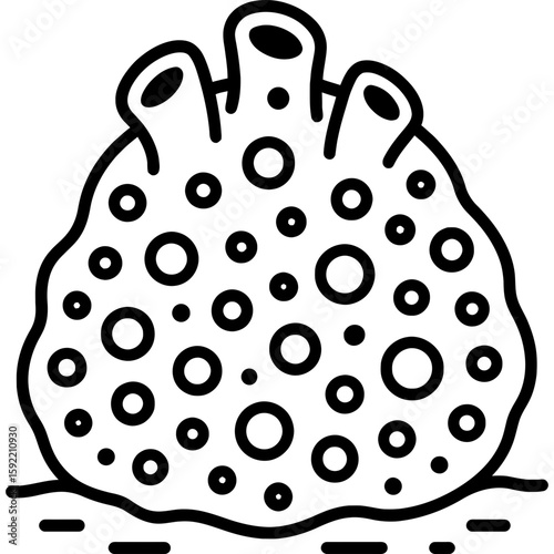 Sea sponge porous natural outline icon vector