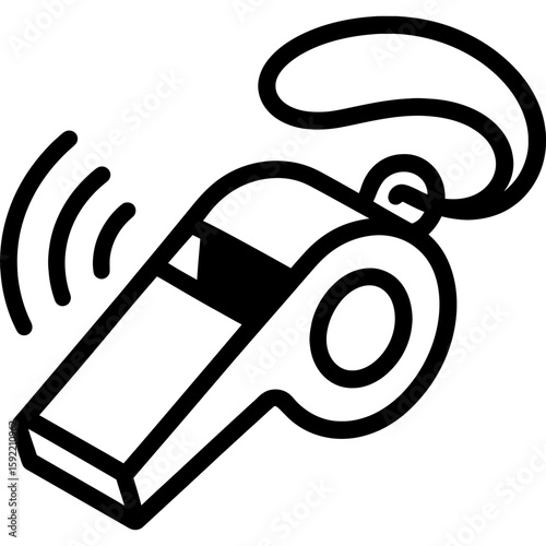 Survival whistle outline icon vector