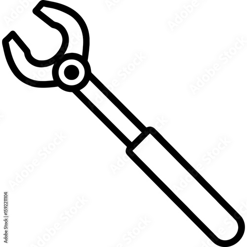 Serpentine belt tool outline icon vector