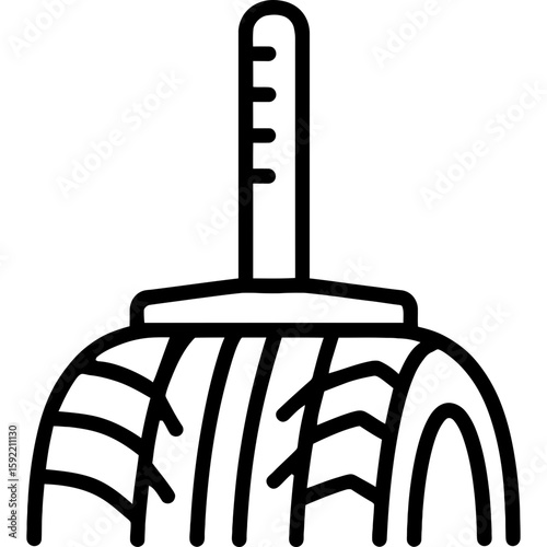 Tire tread depth gauge outline icon vector