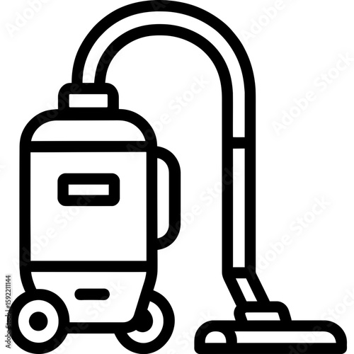 Commercial backpack vacuum cleaner outline icon vector