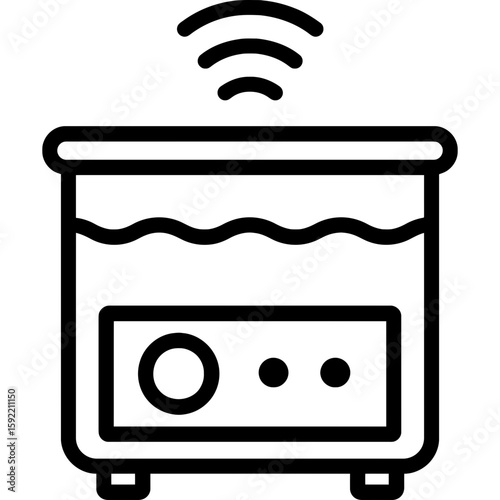 Sonicator bath outline icon vector