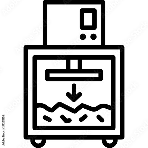 Trash compactor outline icon vector