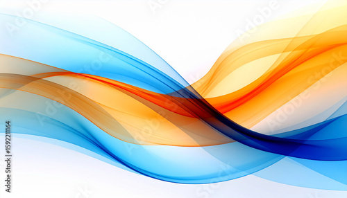 the image features a series of flowing, translucent waves that create an abstract and dynamic composition