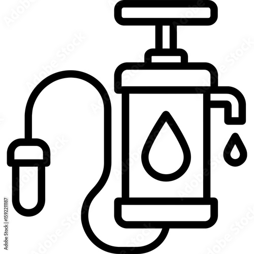 Portable water filter outline icon vector