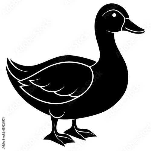 


      Beautiful duck silhouette vector illustration.
