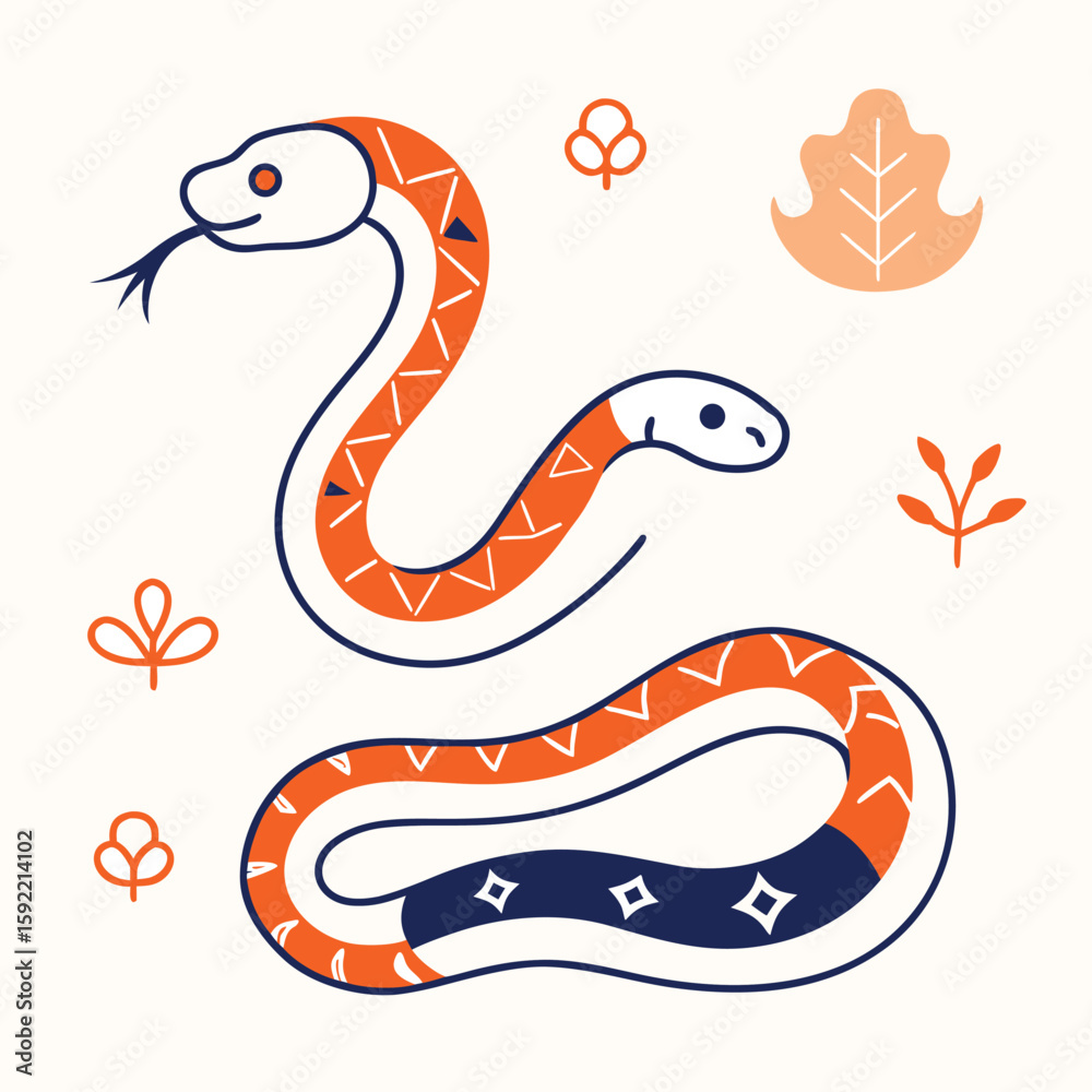 Fototapeta premium vector illustration of a cartoon snake
