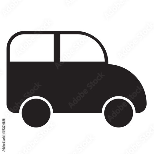 Black car icon vector silhouette
