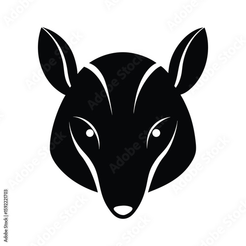 Silhouette vector of an armadillo head with armored texture for desert animal theme Vector illustration