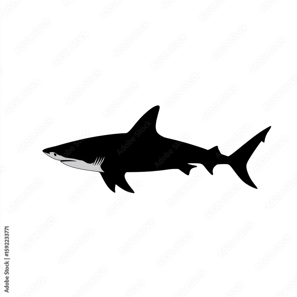 Fototapeta premium Silhouette of a shark (1)