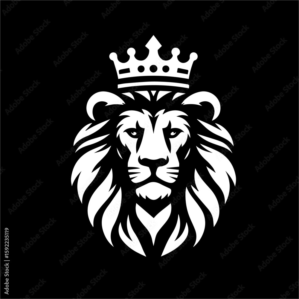Obraz premium lion king logo vector wearing crown