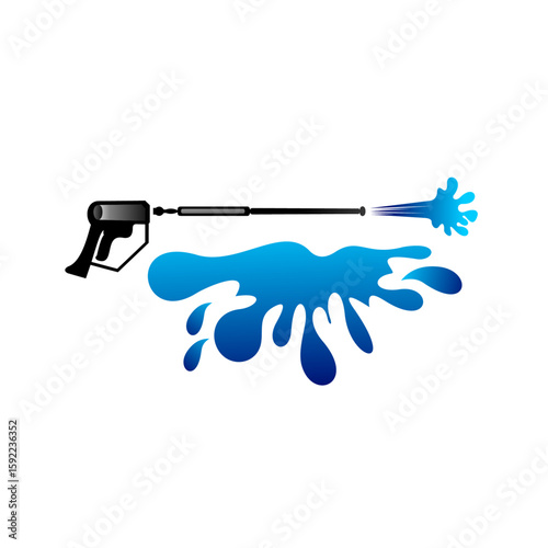 high pressure washer gun vector icon
