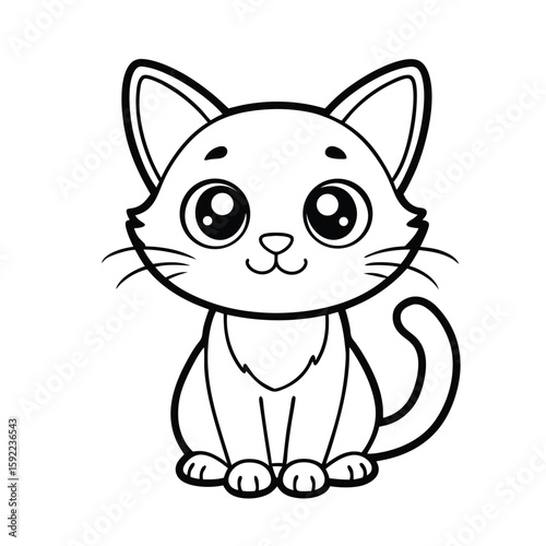 Outlined kitten with big eyes