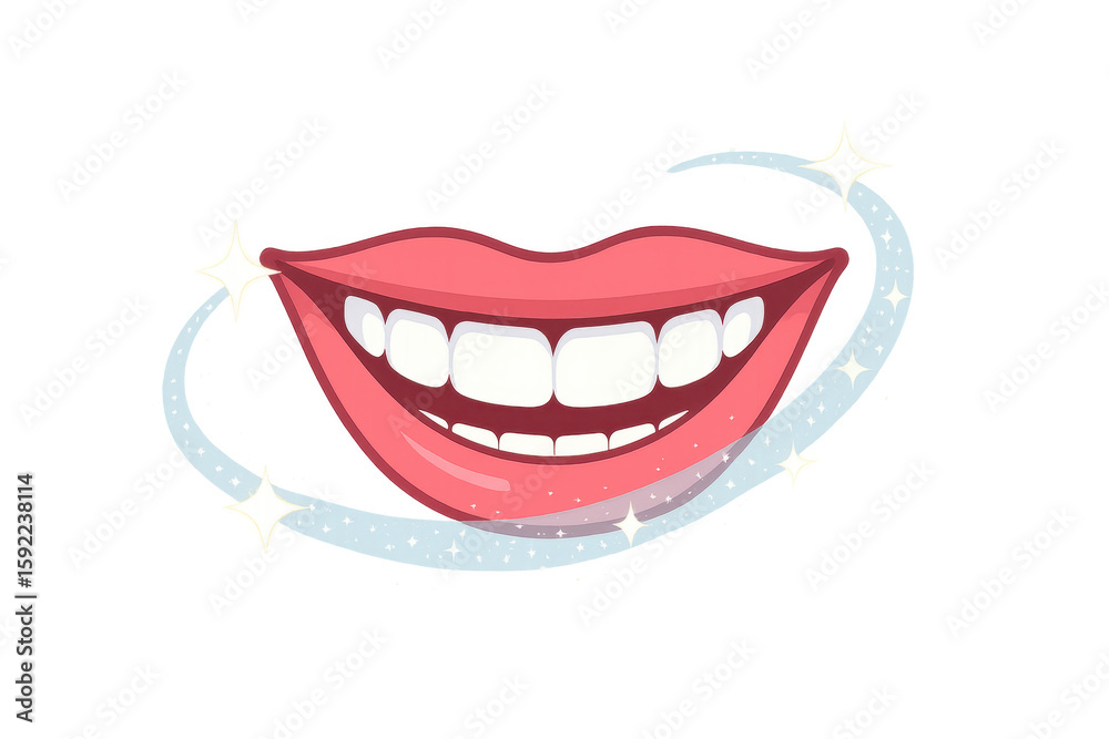 Fototapeta premium Sparkling White Teeth and Glowing Smile on Transparent Background