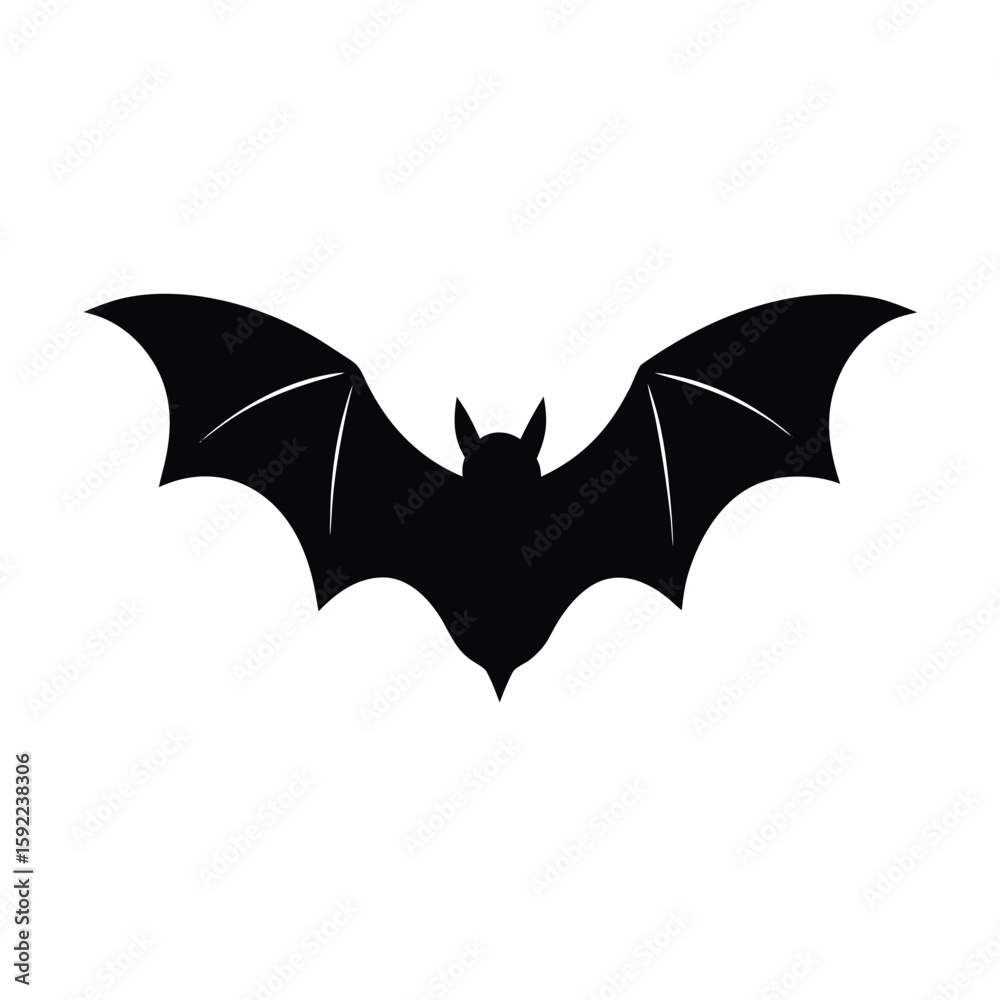 Fototapeta premium Soaring Bat In The Nighttime Sky Scene Line Art Vector illustration