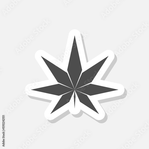 Cannabis marijuana abstract logo sticker isolated on gray background