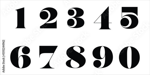 Versatile  number graphic elements with rgb color 