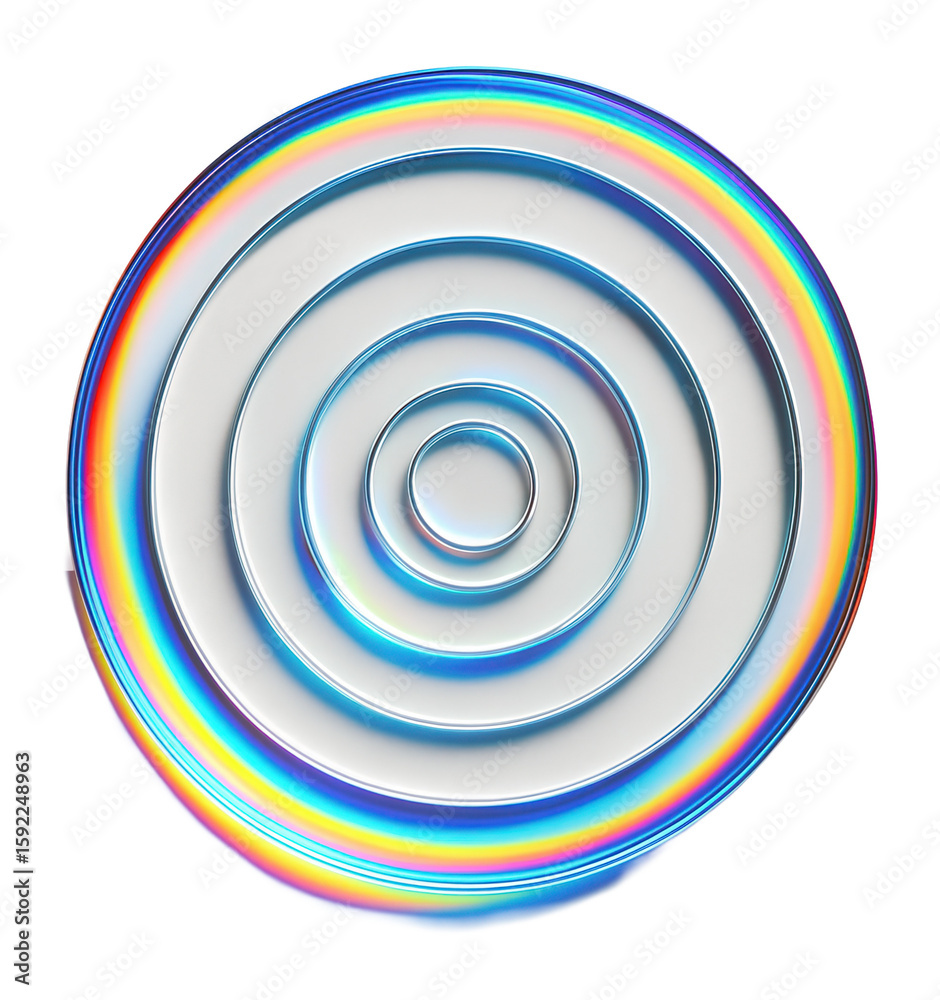 Naklejka premium Layered circular panels each bending light into a separate hue.