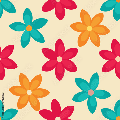 pattern with colourful flowers