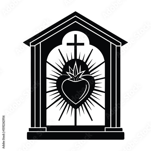Sacred Heart Shrine Tabernacle Catholic Faith Religious Symbol