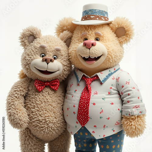 Two friends teddy bears