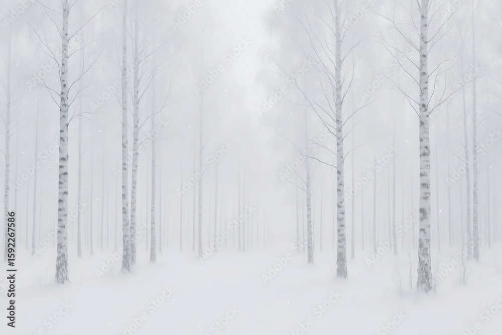 Fototapeta premium A Silent Forest in Snowfall