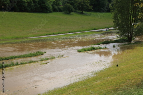Hochwasser nach Starkregen im Heckengäu bei Weissach