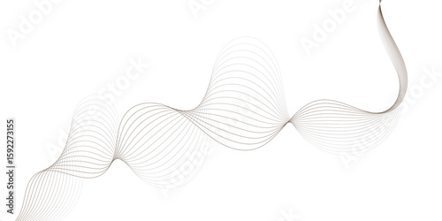 modern grey brown wavy lines Digital frequency track equalizer background. Curved wave smooth stripe seamless pattern white background.	