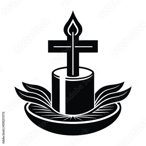Candle Cross Symbol Faith Spiritual Remembrance Hope