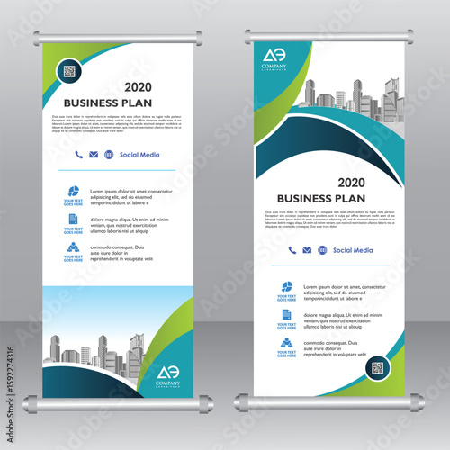 Business roll up banner,corporate identity template