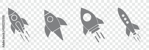Rocket launched icon. Startup rocket sign. Spaceship color icon. Speed launch symbol. Shuttle sign. Business marketing idea pictogram. EPS 10