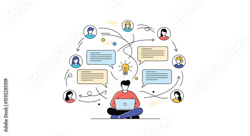 Visualizing collaborative communication networks facilitating teamwork and idea exchange among diverse individuals