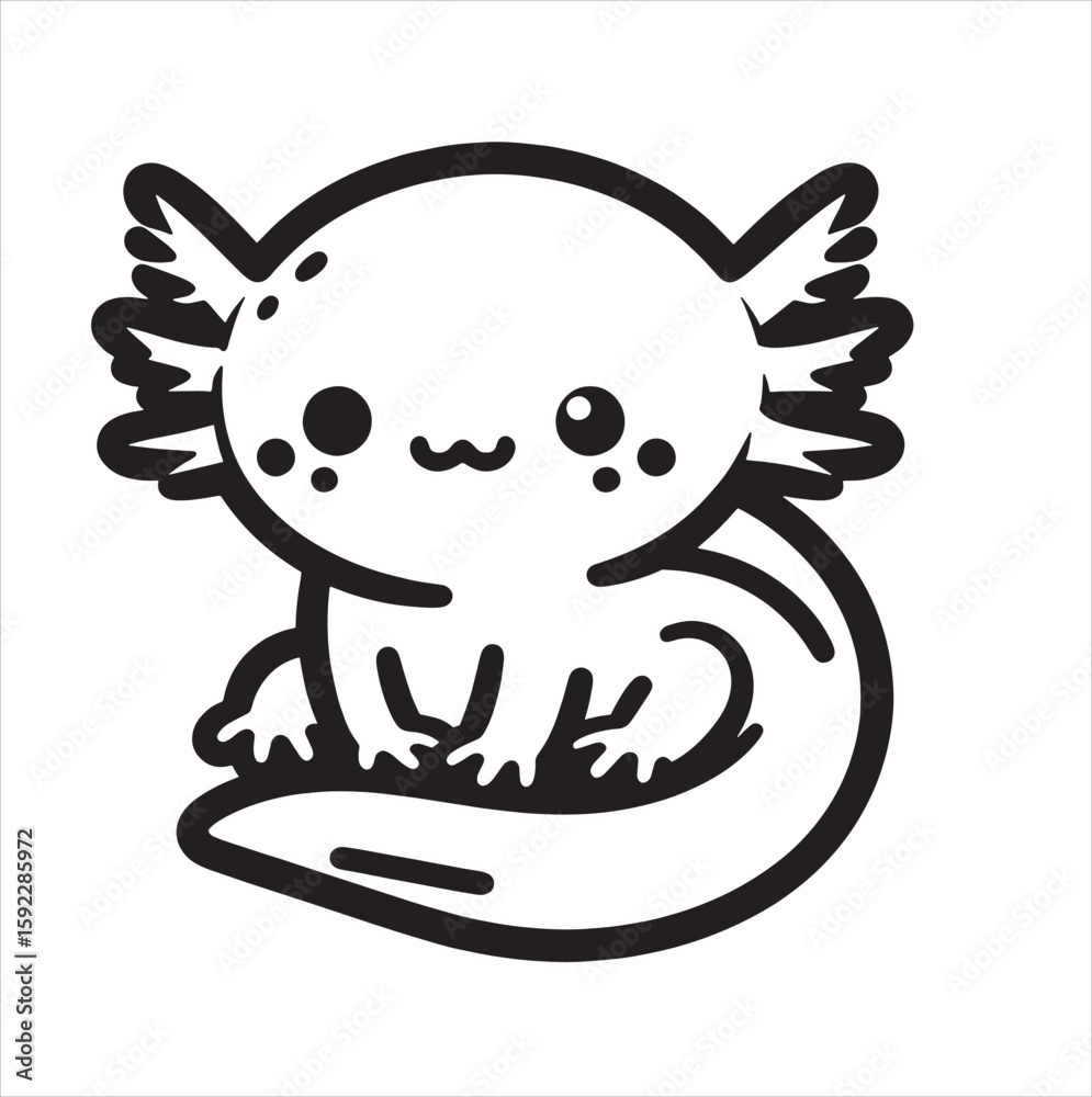 Fototapeta premium Cut Sitting Axolotl