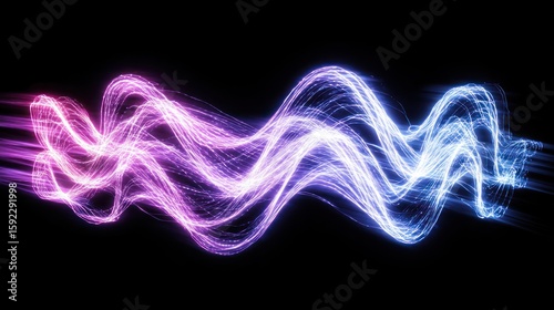 Abstract glowing wavy lines