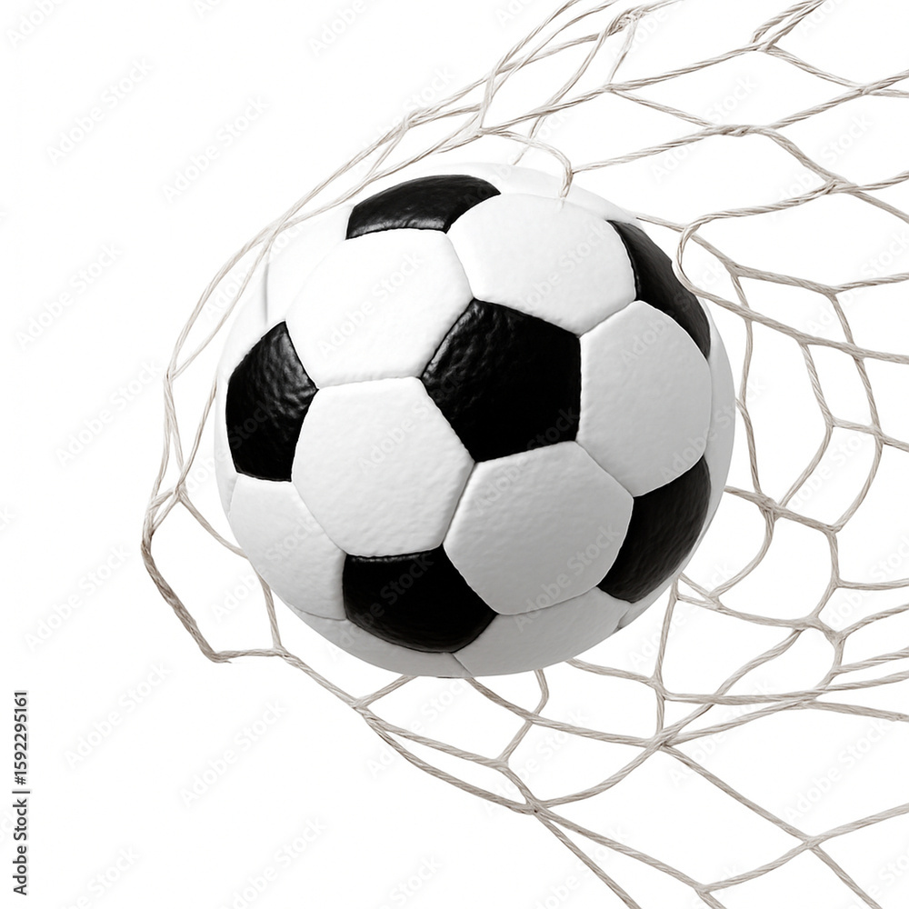 Fototapeta premium Realistic football goal moment captured in 3D render | AI-generated illustration