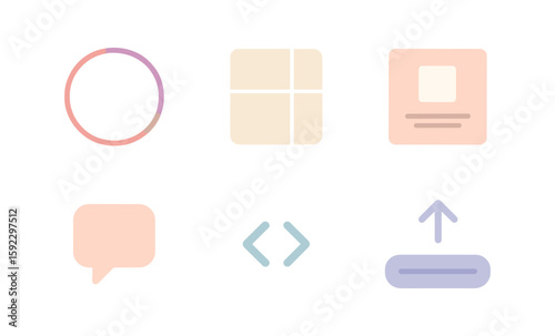 Social media interface elements collection: story highlights, photo grids, call to action, swipe-up arrows