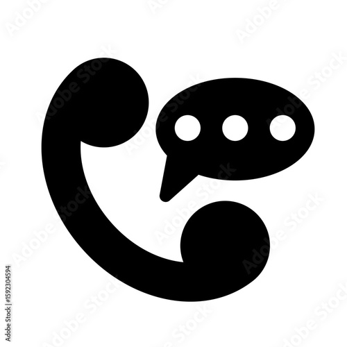 Phone icon and dialog icon. Handsets. Black icon isolated on white background.