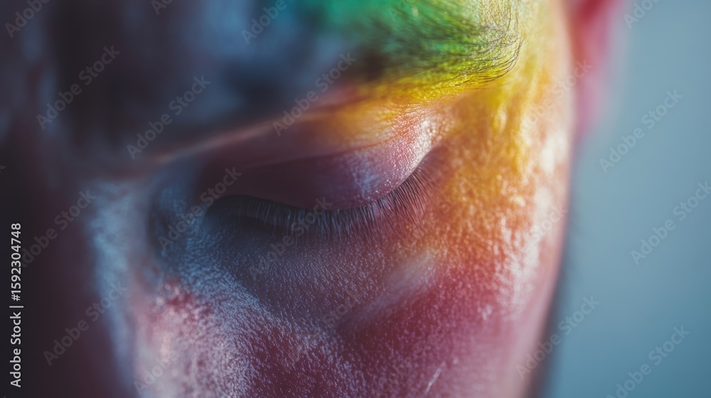 Fototapeta premium Close-up of a colorful, emotional human expression.