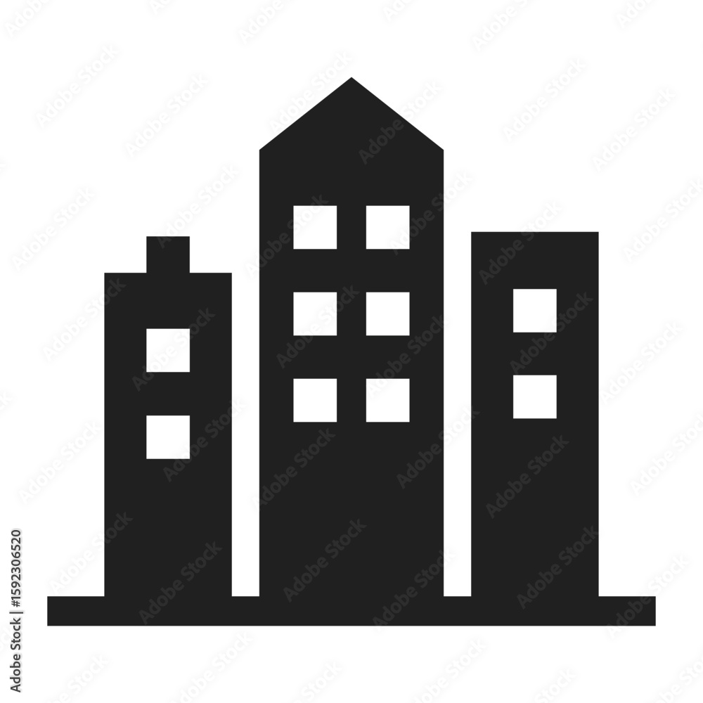 Naklejka premium Corporate Building Icon Skyline Vector Design
