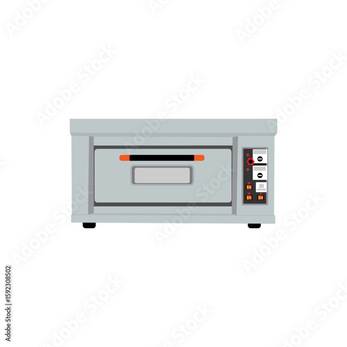Realistic smart microwave oven vector illustration isolated on white background.
