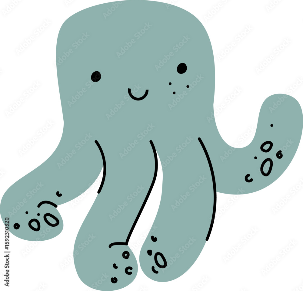 Smiling Octopus Character Smiling Octopus Character