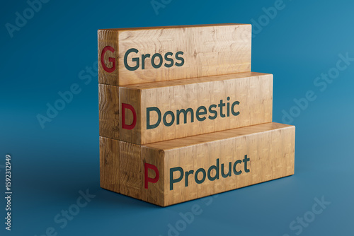 Wallpaper Mural GDP Concept with Wooden Blocks Representing Gross Domestic Product Torontodigital.ca