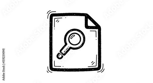 Vector illustration of a searching document with magnifying glass  
