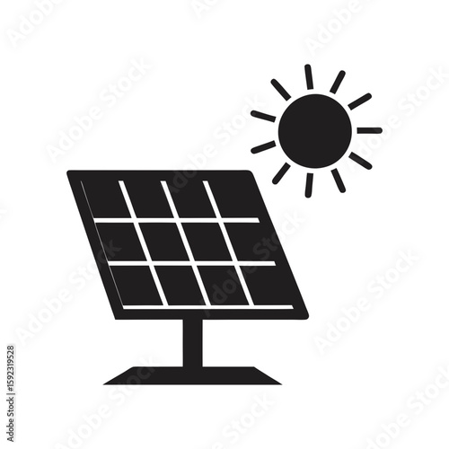 outline vector illustration of a solar panel absorb