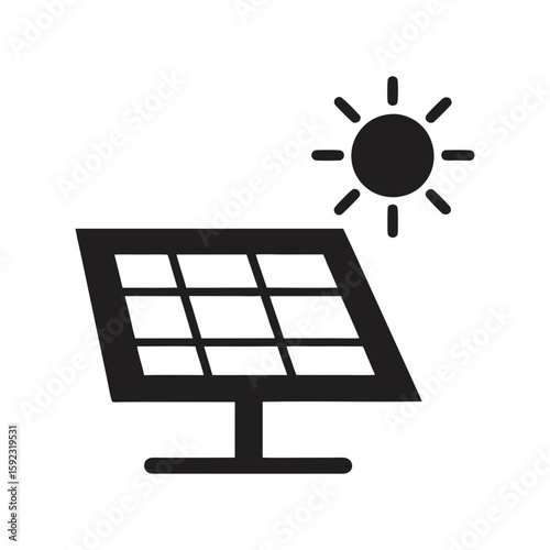 outline vector illustration of a solar panel absorb