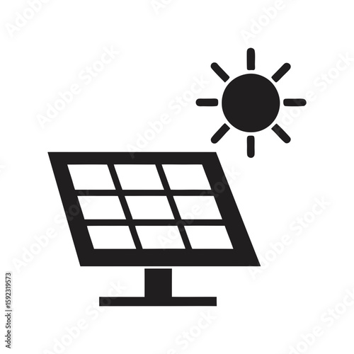outline vector illustration of a solar panel absorb
